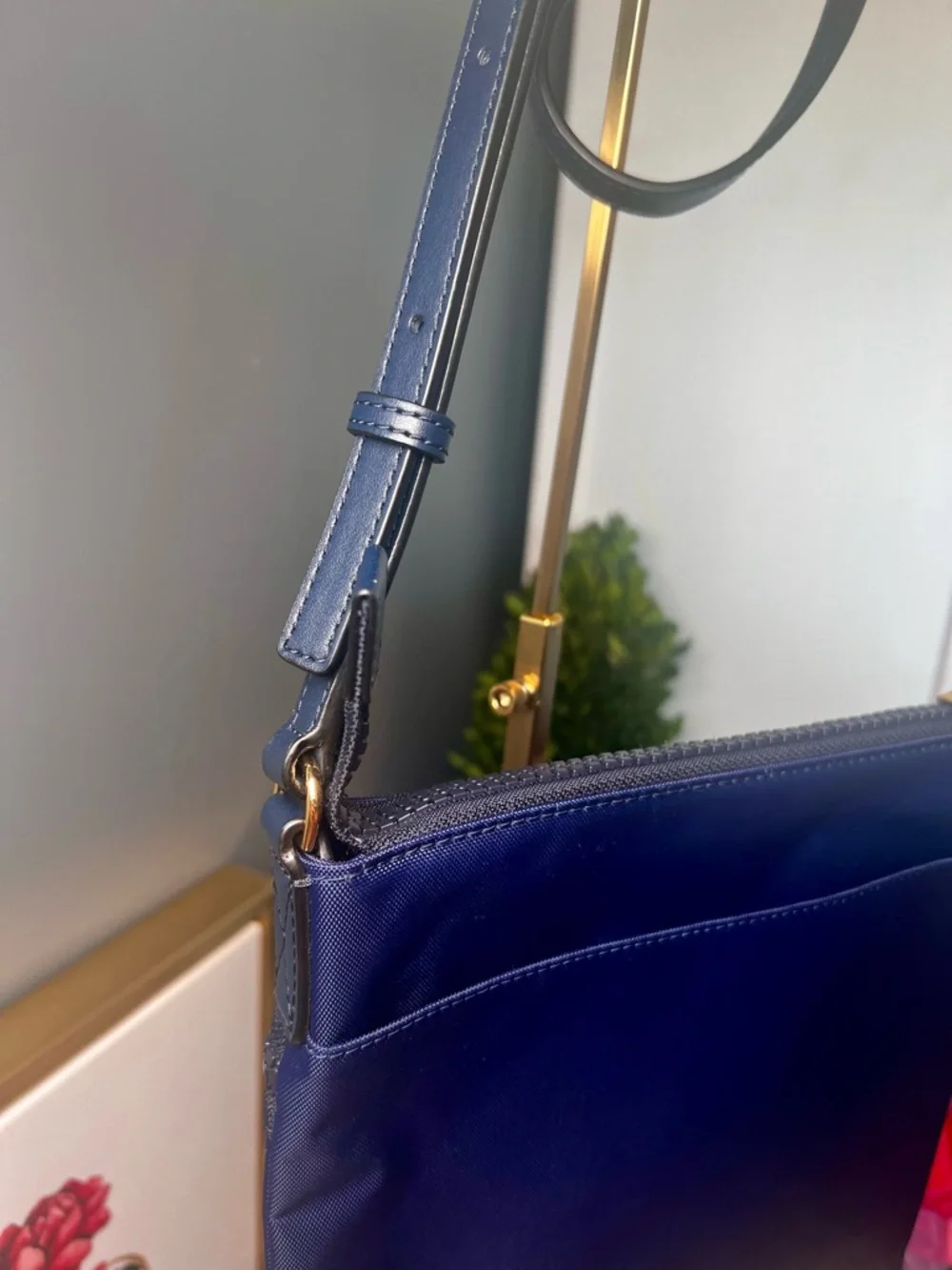 Marc Jacobs EUC Navy Nylon Biker Crossbody Bag with Gold Hardware - Picture 7 of 13